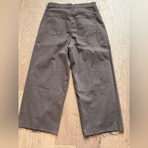 Banana Republic Brown Wide Leg Crop Jeans with Raw Hem